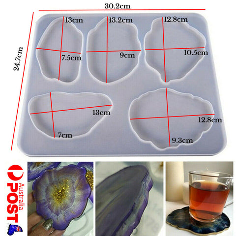 Silicone Making Mould Clay Agate Epoxy DIY Resin Hot Mold Tool Casting Coaster