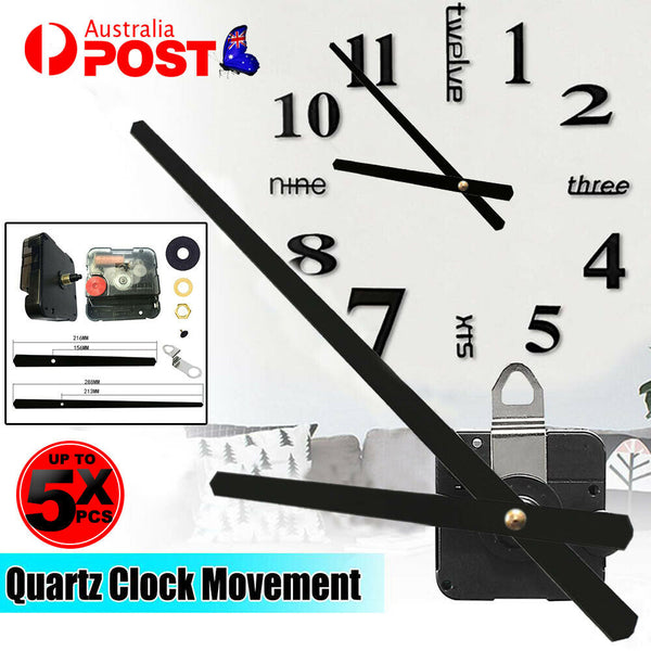 3/5x DIY High Torque Quartz Clock Movement Motor Mechanism Kit Fitting Long Hand