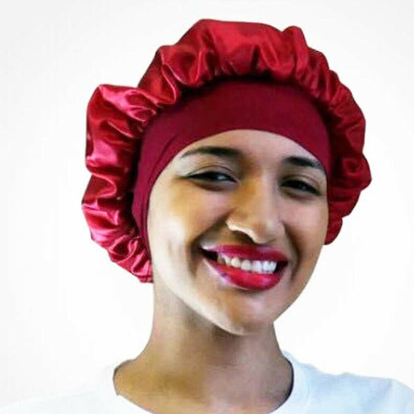 Women's Sleep Hair Hat Care Elastic Satin/Silk Sleeping Bonnet Night Soft Cap