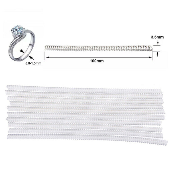 12pc Ring Size Adjuster Reducer Spiral Invisible Comfort Guard Resizer Jewellery