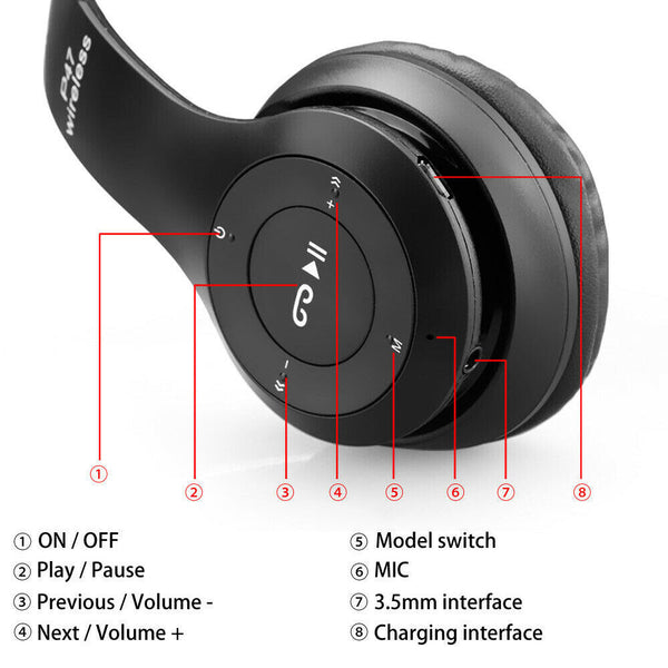 Wireless Noise Cancelling Headphones Bluetooth 4.2 earphone headset with Mic