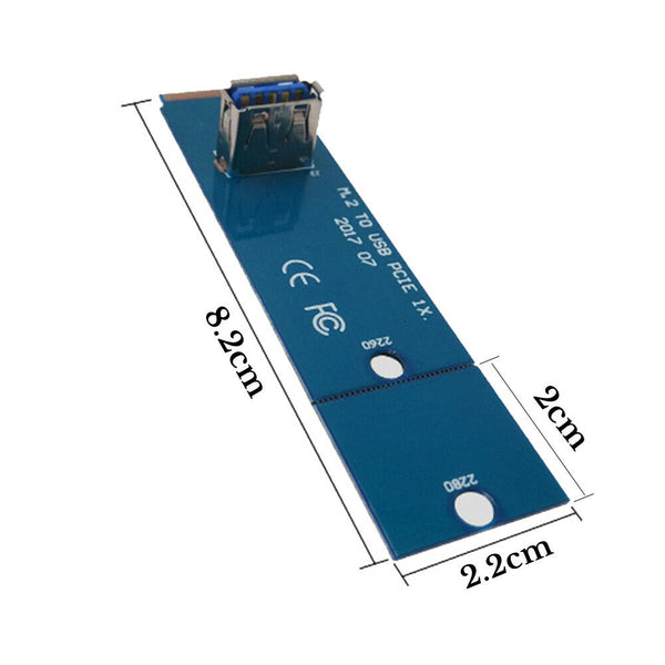 NGFF M.2 to PCI-E X16 Slot Transfer Card Mining Pcie Riser Card USB Port Tools
