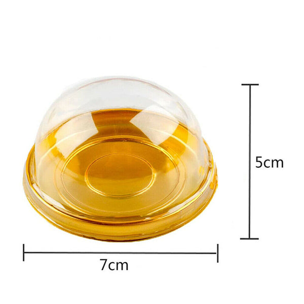 50/100X Clear Mini Plastic Cupcake Cake Packing Boxes Muffin Pod Dome Container