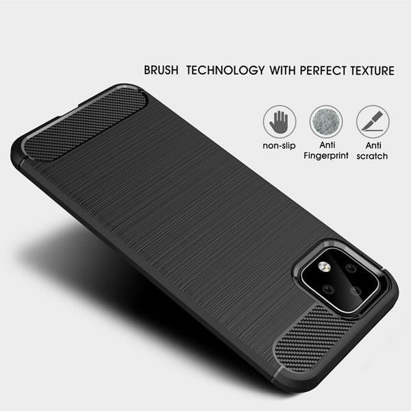 For Google Pixel 4 4XL Silicone Carbon Shockproof Case Anti Knock Bumper Cover