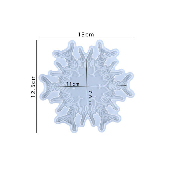 Silicone Snowflake Coaster Resin Epoxy Mold Christmas Decor Casting Mould Craft