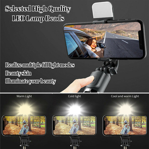 4 IN1 Remote Bluetooth Extendable Selfie Stick Tripod Stand With LED Fill Light