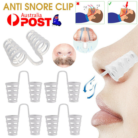 1~200PCS Silicone Anti Snore Stop Snoring Nose Nasal Dilators Clip Sleeping Aid