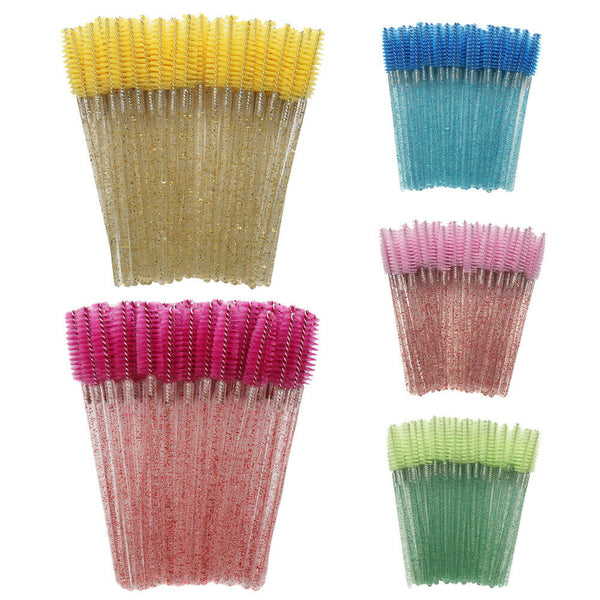 UP TO 100x Disposable Glitter Mascara Wands Lash Brush Eyelash Extensions Makeup