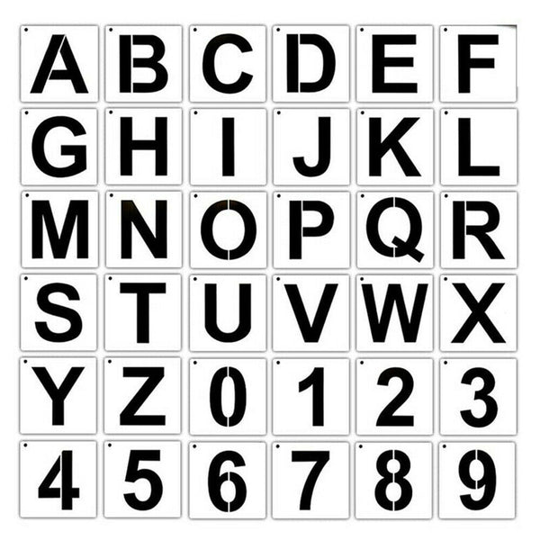 36 Pcs Letter Stencils for Painting on Wood Letter and Number Stencils Reusable