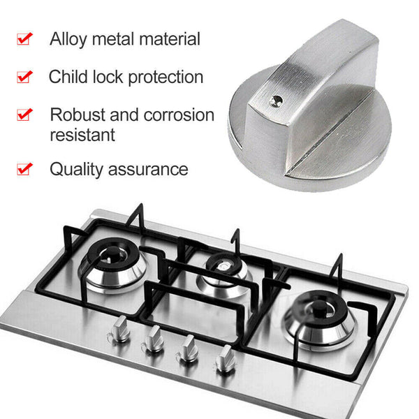 4x Alloy Home Kitchen Gas Stove Knobs Cooker Oven Cooktop Metal Switch Control