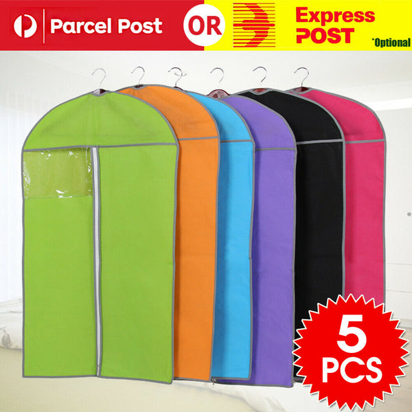 5x Dustproof Storage Bag Garment Dress Cover Suit Clothes Coat Jacket Protector