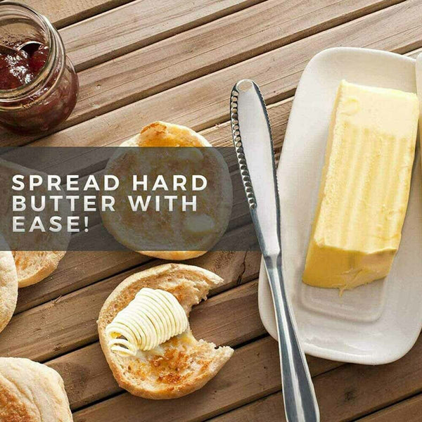 Stainless Steel Butter Spreader Knife - Easy Spread Cold Hard Butte Cheese 3in1