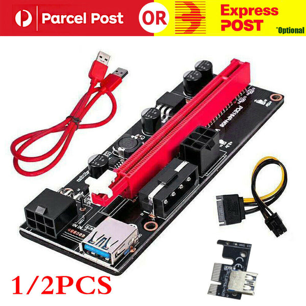 1/2pcs 60cm VER009S PCI-E Riser Card PCIe 1x to 16x USB 3.0 Data Cable Bitcoin