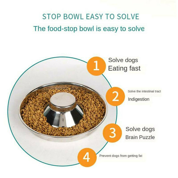 Feeder Bowl Stainless Dish Puppy Dog Pet Cat Litter Food Feeding Weaning Home AU