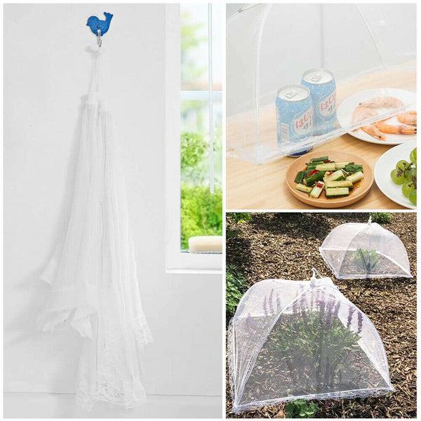 2PCS Large Collapsible Mesh Food Covers Dome Pop Up Umbrella Fly Wasp Net 45CM