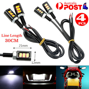 4x 5730 LED 3-SMD License Number Plate Light Screw Bolt Bulbs 12V Car Motorcycle