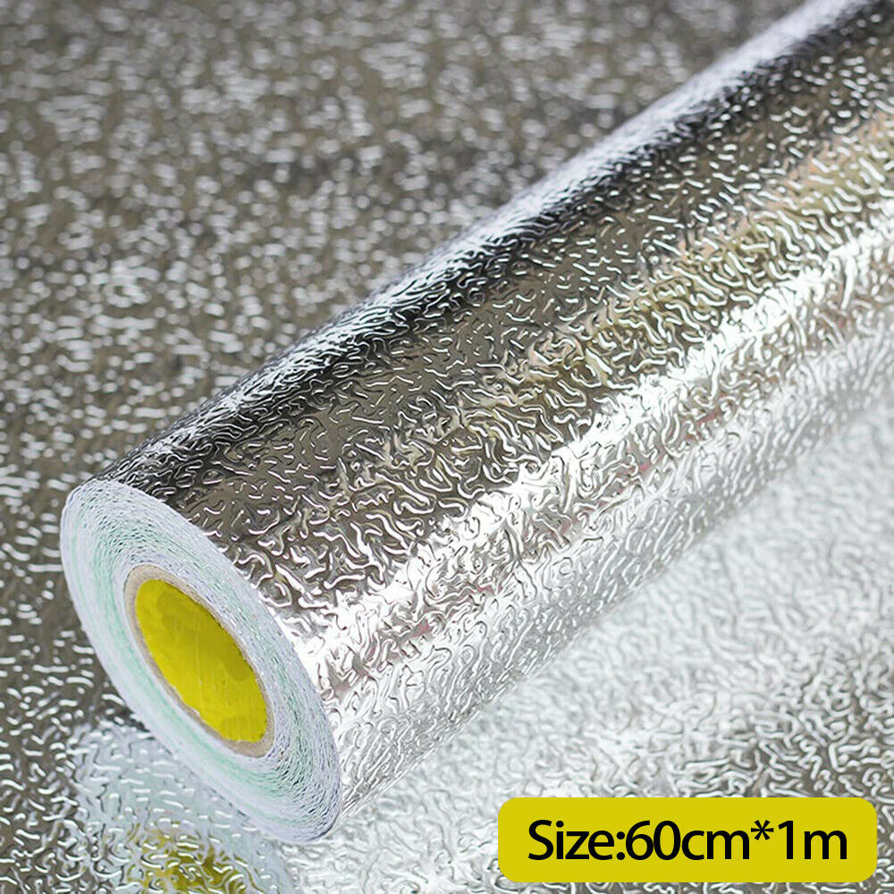 Aluminum Foil Sticker Oil-proof Waterproof Kitchen Cabinet Wall Self Adhesive