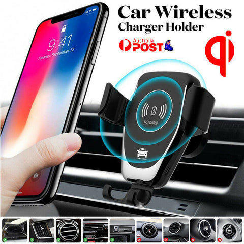 Qi Wireless Fast Charger Car Holder Gravity Mount For iPhone X XS Max S9+ Note 9