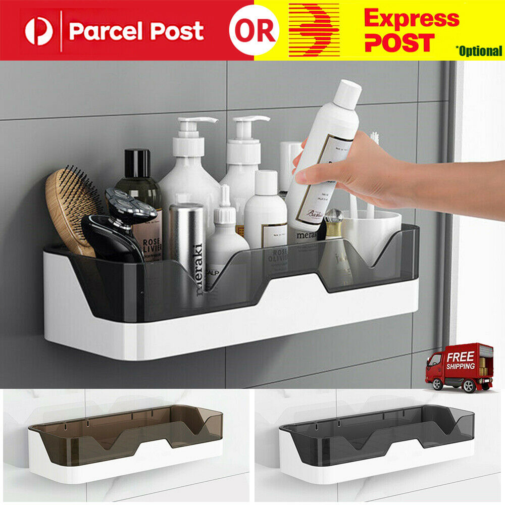 Wall Mount Big Shower Caddy Bathroom Storage Shelf Holder Rack Organiser Kitchen