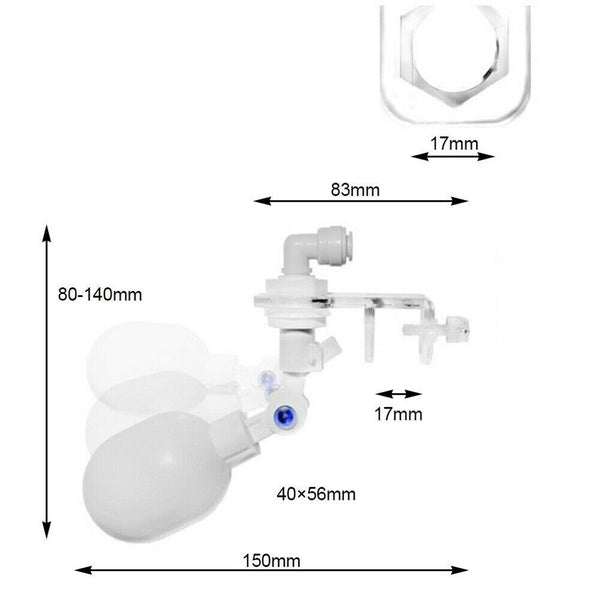 Acrylic Float Ball Valve Shut Off Automatic Feed Fill Fish Tank Aquarium Water`