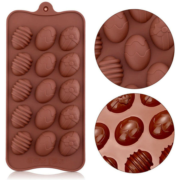 2 PCS Egg Easter Chocolate Cake ice Cube Candy Cookie Silicone Mould Decorating