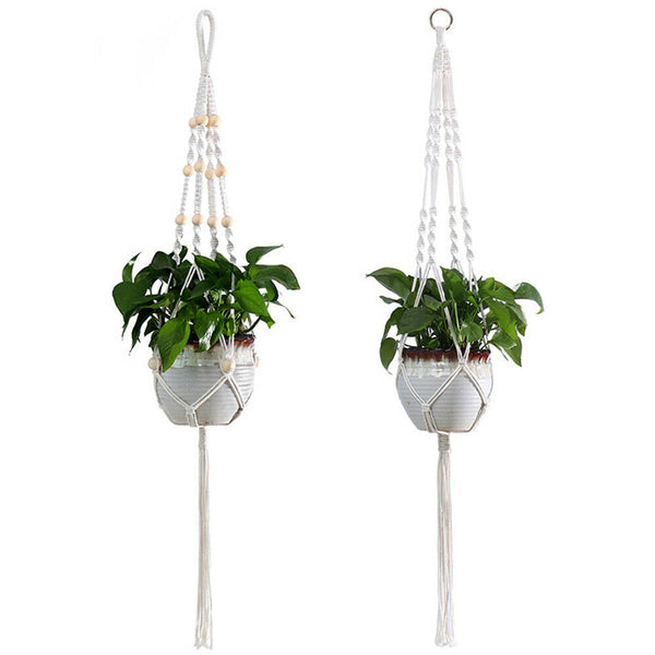 Macrame Plant Hanger Flower Pot Holder Hanging Planter Basket Rope Braided Decor