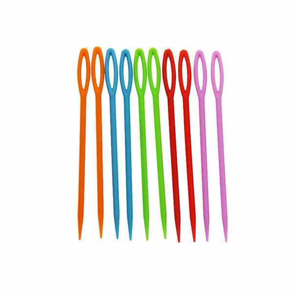 100X Mix Colour Plastic Darning Threading Weaving Sewing Needles Great for Kids