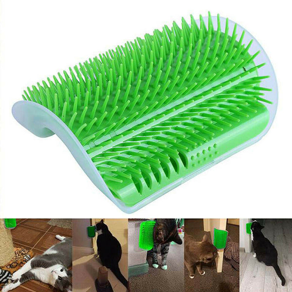 Pet Cat Self Groomer Brush Wall Corner Grooming Massage Comb Toy With Catnip