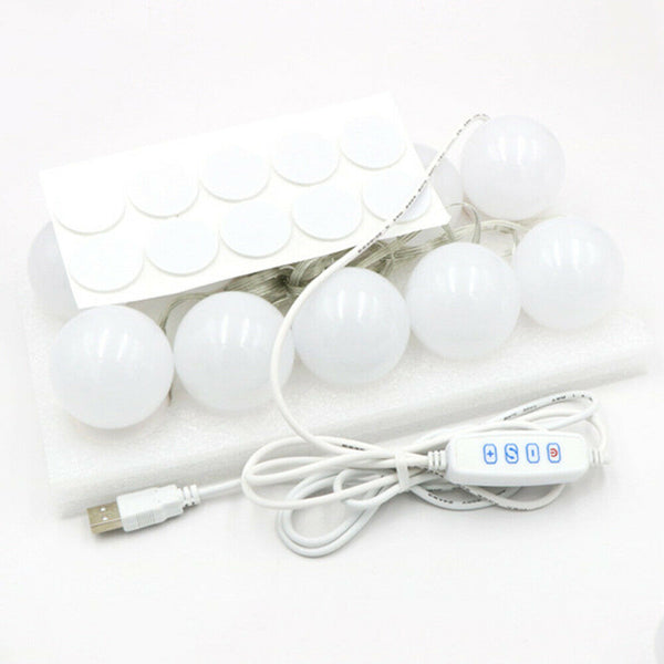 10Bulbs Dimmable Make Up Mirror Light Kit Vanity Light Makeup USB Lamp Hollywood