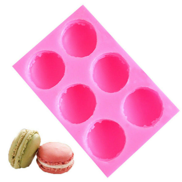 6 Cavity Macaron Silicone Mold 3D Burger Soap Form Mold Cake Chocolate Mould