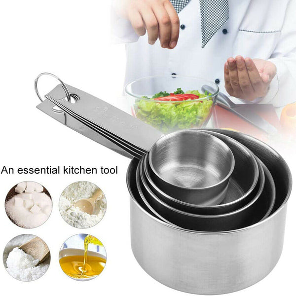 Stainless Steel Measuring Cups and Spoons Set Kitchen Baking Gadget Tools