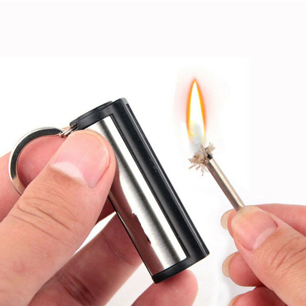 Survival Match Box Permanent Match Keychain Fire Starter Camping Hiking Tool