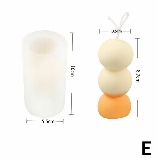 3D Candle Mould Geometric Shape DIY Perfume Soap Making Wax Cake Silicone Mold