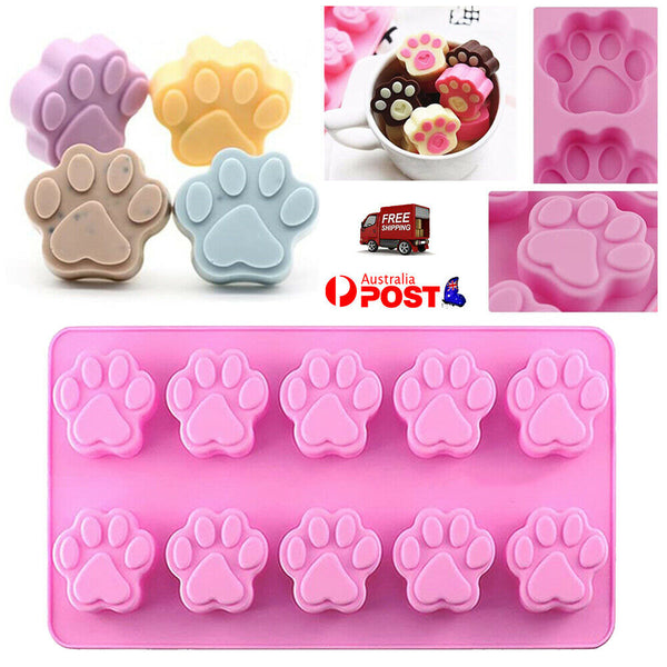 Paw Print Silicone Mold Chocolate Cookie Mould Jelly Ice Cube Baking Decor