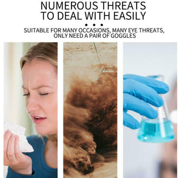 2pcs Clear Safety Goggles Glasses Eye Protection Work Lab Dust Clear Lens