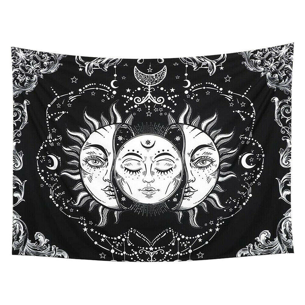 Tarot Psychedelic Tapestry Wall Hanging Sun Moon Blanket Bedspread Room Decor