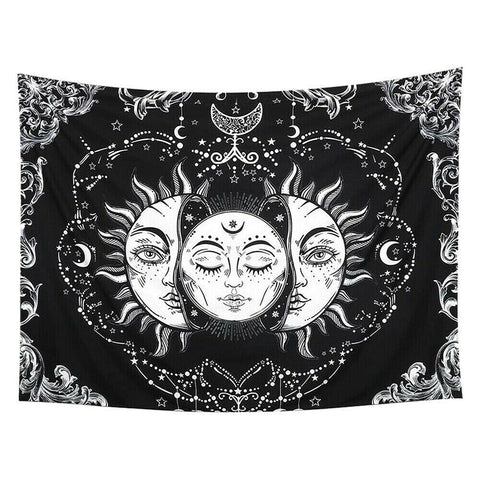 Tarot Psychedelic Tapestry Wall Hanging Sun Moon Blanket Bedspread Room Decor