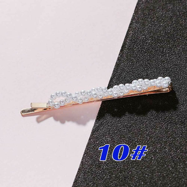 Popular Women Pearl Hair Clip Snap Barrette Stick Hairpin Hair Accessories Gift