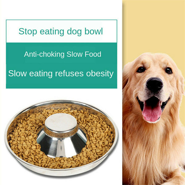 Feeder Bowl Stainless Dish Puppy Dog Pet Cat Litter Food Feeding Weaning Home AU