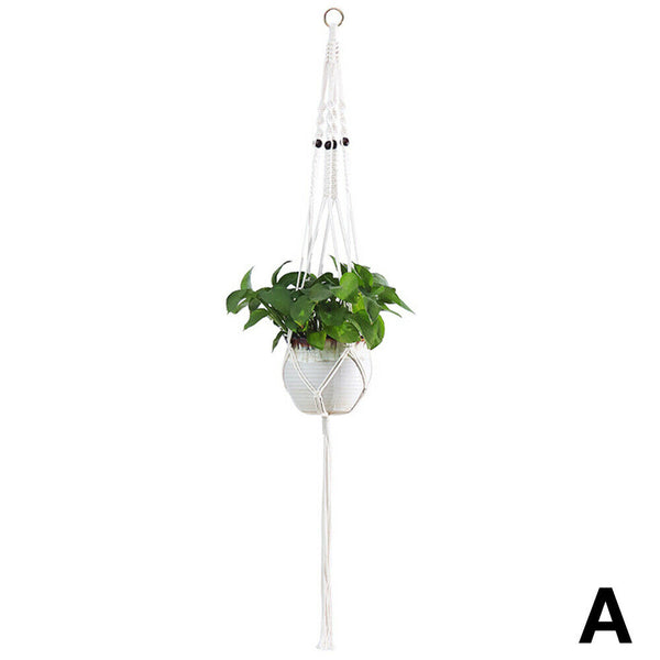 Macrame Plant Hanger Flower Pot Holder Hanging Planter Basket Rope Braided Decor