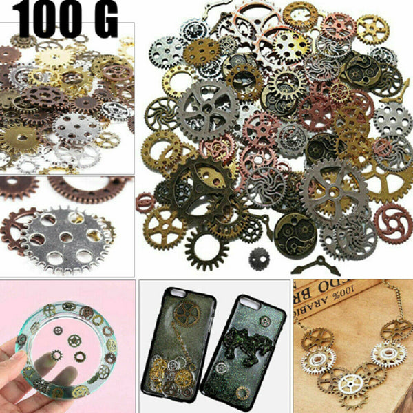 100g Watch Parts forSteampunk Cyberpunnk Cogs Gears DIY Jewelry Making Craft Art