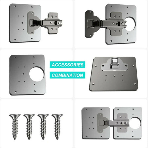 Hinge Repair Plate Stainless Steel Furniture Cupboard Mount Tool For Cabinet Lat