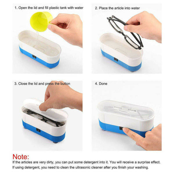 Ultrasonic Cleaner Eye Glasses Coin Watch Ring Bracelet Jewelry Cleaning Machine