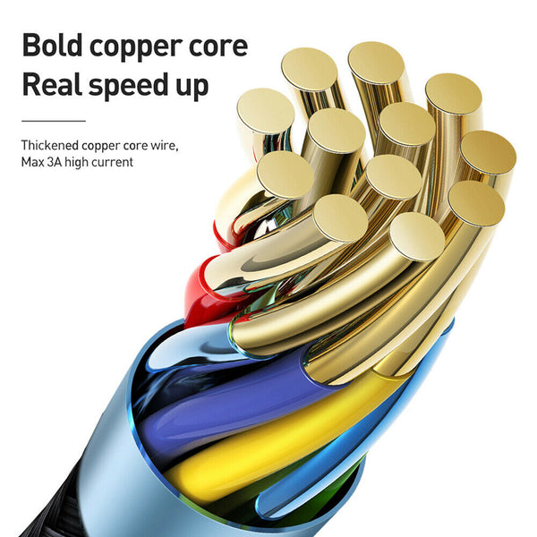 MCDODO Retractable Coiled Coil Type-C QC PD Fast Charge Cable For Samsung Huawei