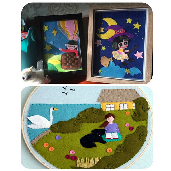 40pcs Mix Colour Squares Non Woven Felt Fabric Sheets For Kids DIY Art Handcraft