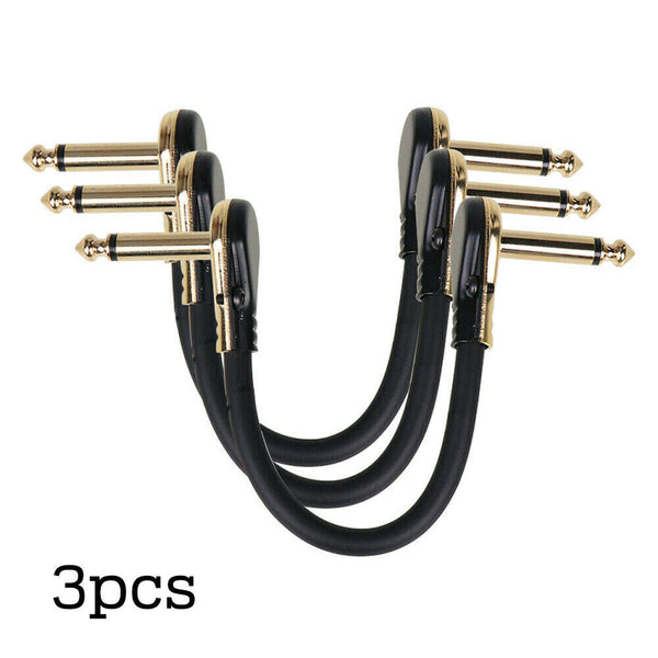 Low Noise Guitar Effect Pedal Board Patch Cable Leads Cord Right Angle Plug 15cm