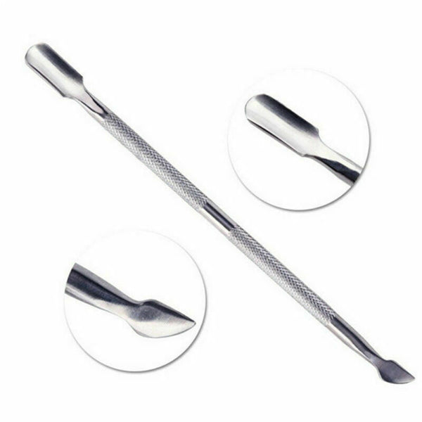 UV Gel Polish Remover Stainless 2-end Nail Cuticle Pusher Scraper Manicure Tool