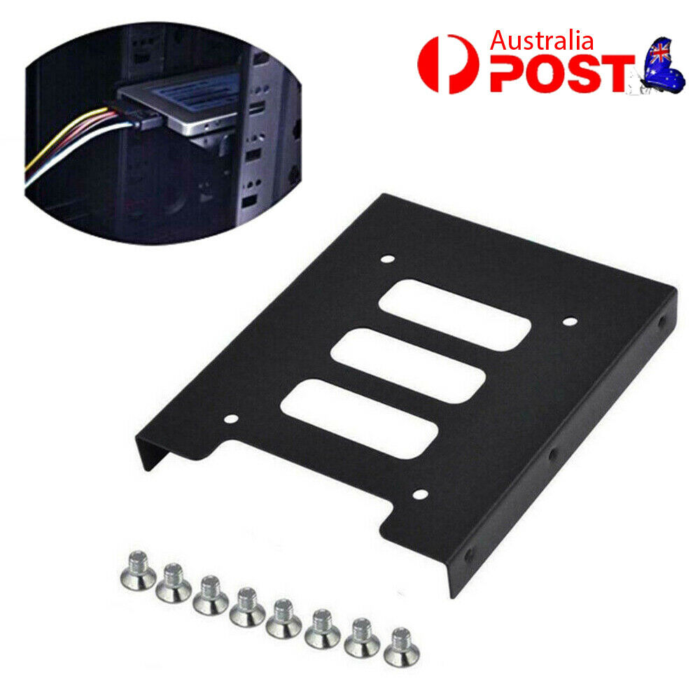 2.5 Inch SSD HDD To 3.5 Inch Metal Mounting Adapter Bracket Dock For PC Black AU