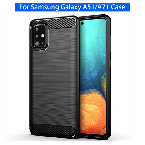 Case For Samsung Galaxy A51 A71 Slim Shockproof Soft Carbon Fiber Cover