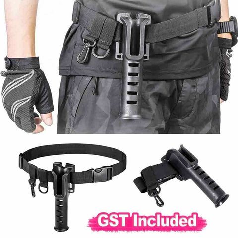 Fishing Rod Holder Waist Belt Fishing Fight Belt Fishing Rod Support Belt Black